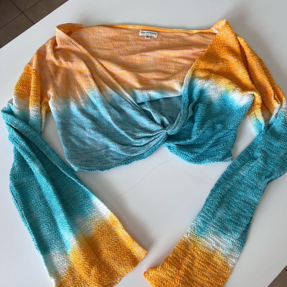 Colorful Tie-Dye Long Sleeve Beach Top